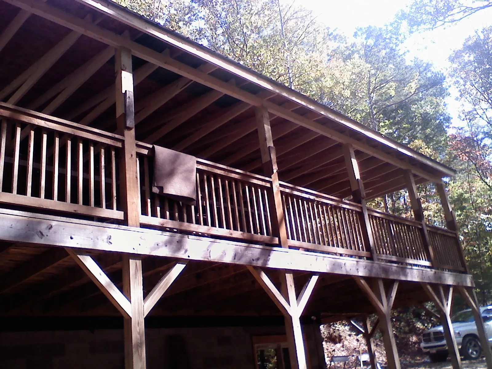 Timber framing under a new elevated porch and deck — Roof Leak Repair in Roaring Gap by Roofing Brothers